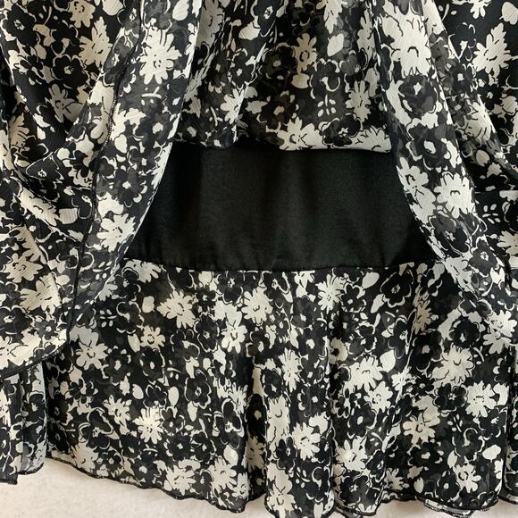 Women Ditsy Floral Chiffon Skirt Sz XL Petite Layered Dark Romantic Cottage Y2K - Picture 5 of 14